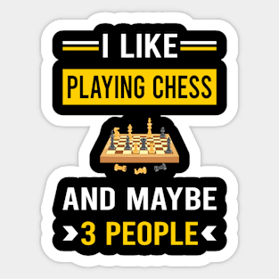 3 People Playing Chess Sticker